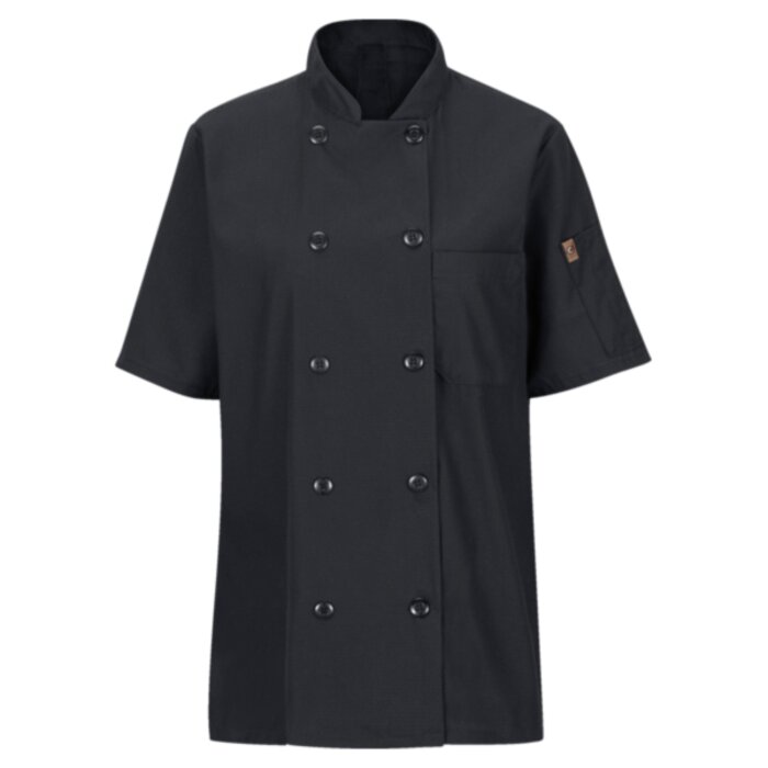 Women's Mimix™ Short Sleeve Chef Coat with OilBlok Thumbnail