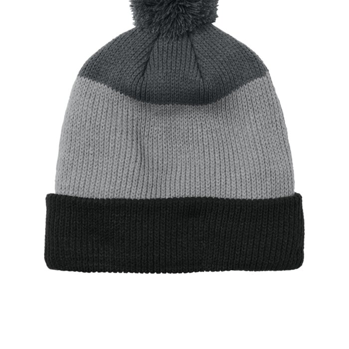 Cozy Striped Pom Beanie Thumbnail