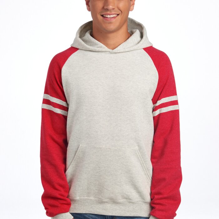 Unisex NuBlend ® Varsity Colorblock Hooded Sweatshirt Thumbnail