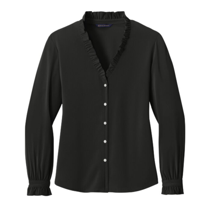 Women's Long Sleeve Ruffle Collar Blouse Thumbnail