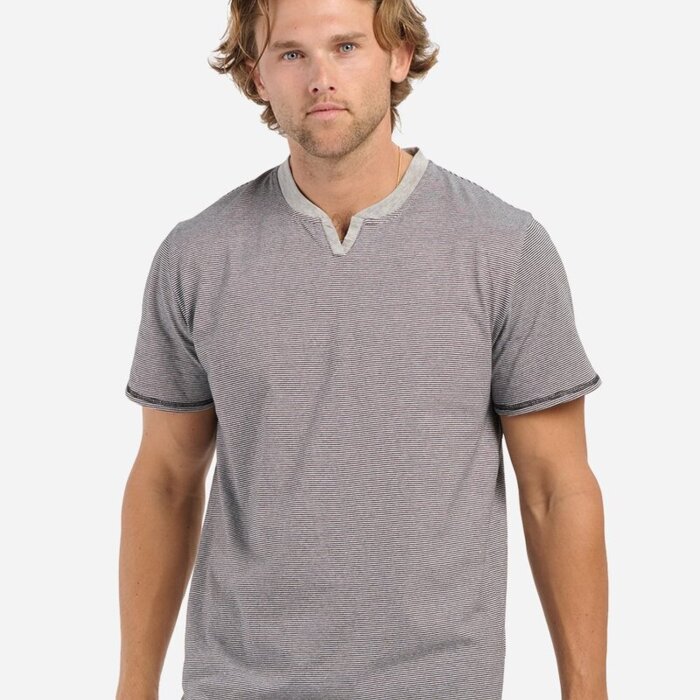 Men's Striped V-Notch T-Shirt Thumbnail