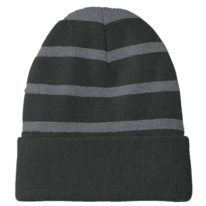 Striped Beanie with Solid Band Thumbnail