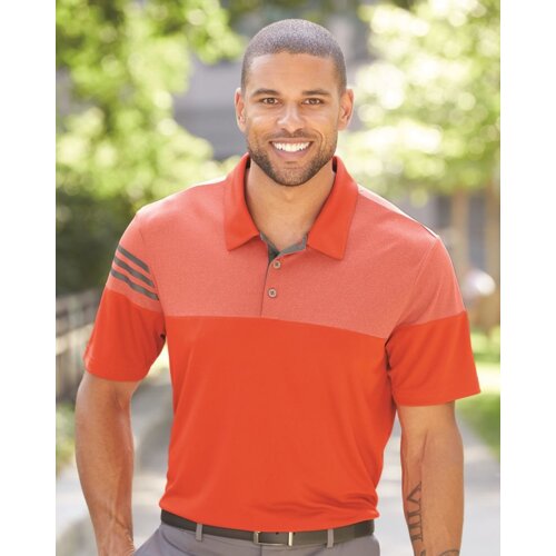 Men's Heathered 3-Stripes Colorblocked Polo Thumbnail