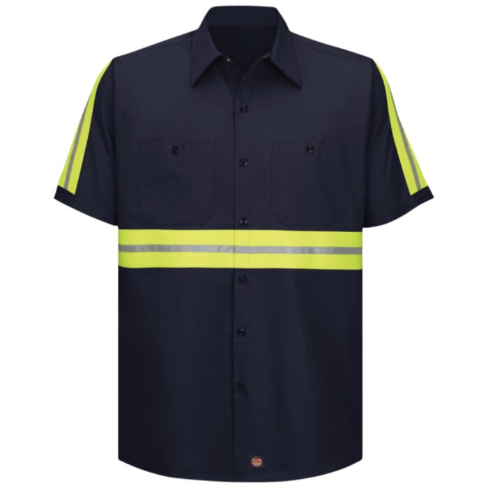 Men's Enhanced Visibility Short Sleeve Cotton Work Shirt Thumbnail