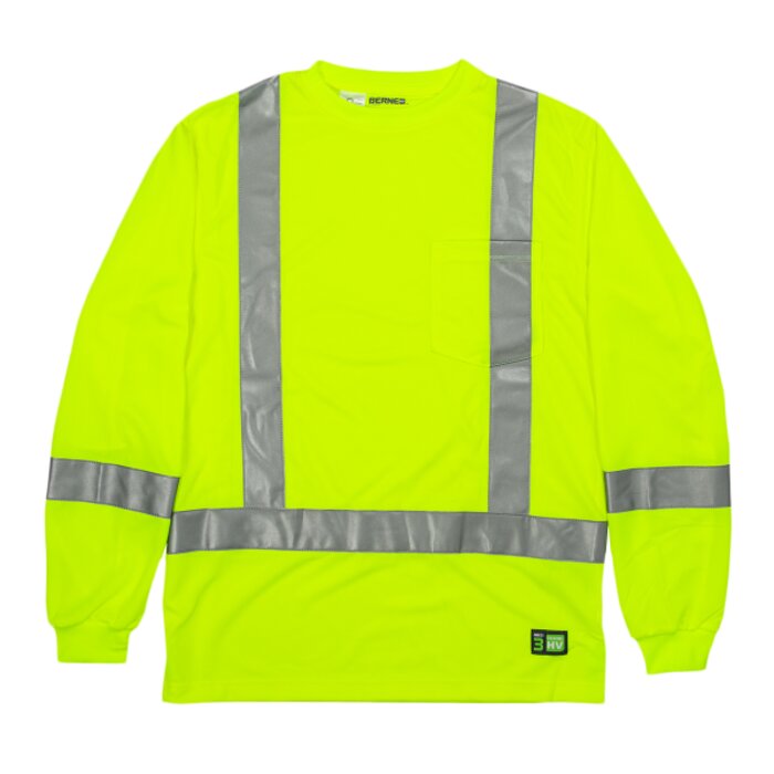 Men's Hi-Vis Class 3 Performance Long Sleeve Pocket T-Shirt Thumbnail