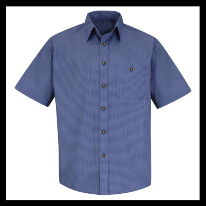 Mini-Plaid Uniform Short Sleeve Shirt - Long Sizes Thumbnail