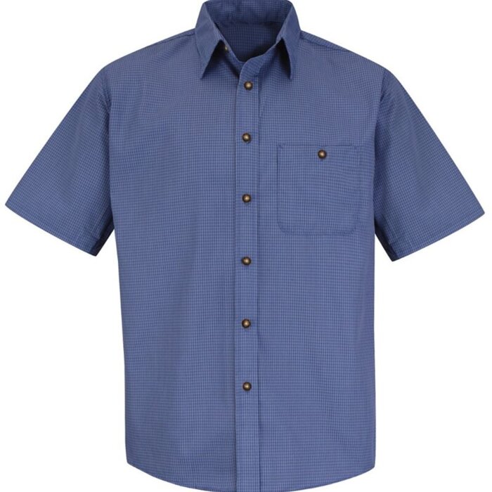 Mini-Plaid Uniform Short Sleeve Shirt - Long Sizes Thumbnail