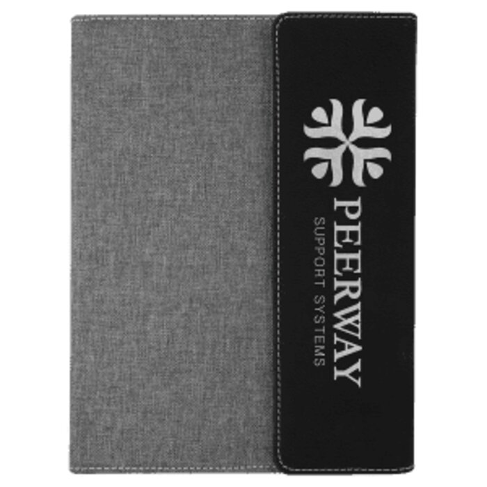 Leatherette Canvas Portfolio with Notepad Thumbnail