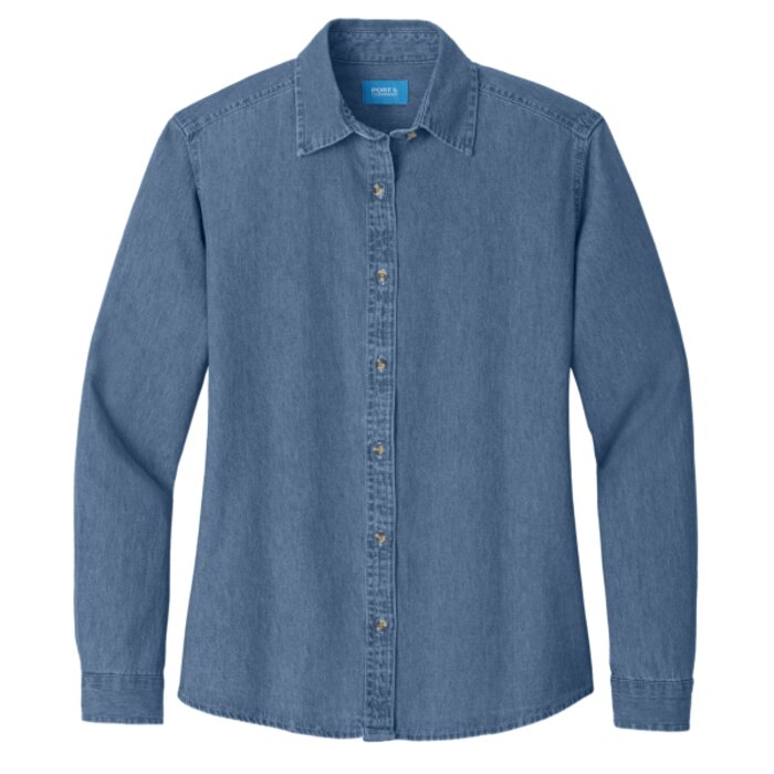 Ladies Long Sleeve Value Denim Shirt Thumbnail