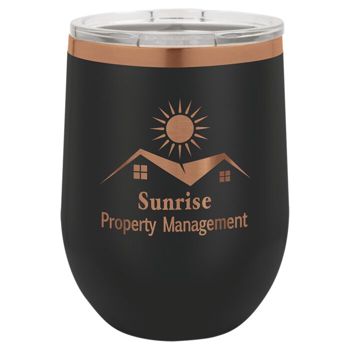 ION ROSE GOLD 12 oz. Stainless Steel Stemless Wine Tumbler w/Lid Thumbnail