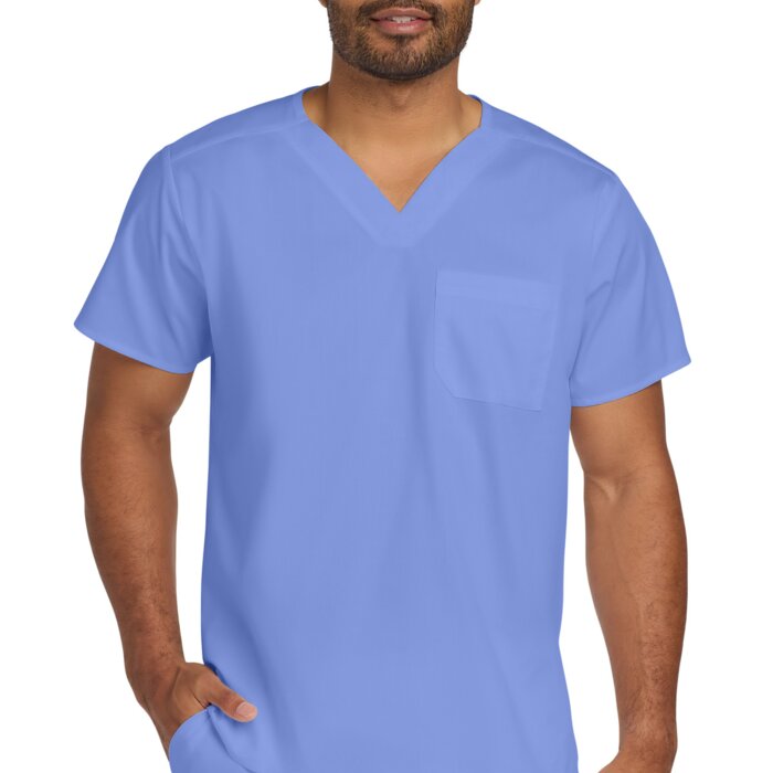 Unisex WorkFlex Chest Pocket V Neck Top Thumbnail