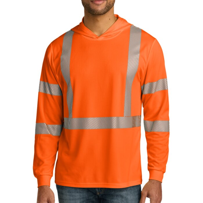 Ansi 107 Class 3 Long Sleeve Segmented Tape Hooded Tee Thumbnail