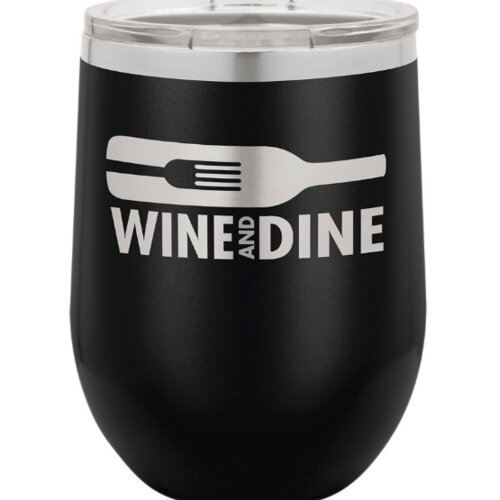 12 oz. Stainless Steel Stemless Wine Tumbler w/Lid Thumbnail