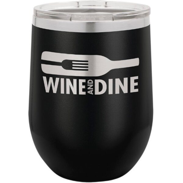 12 oz. Stainless Steel Stemless Wine Tumbler w/Lid Thumbnail