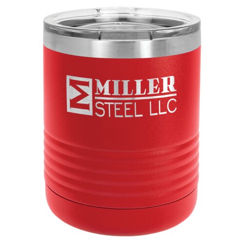 10 oz. Stainless Steel Tumbler w/Clear Lid Thumbnail