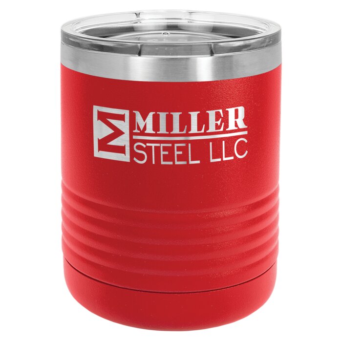 10 oz. Stainless Steel Tumbler w/Clear Lid Thumbnail