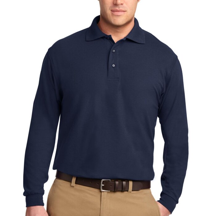 Tall Silk Touch™ Long Sleeve Pique Polo Thumbnail