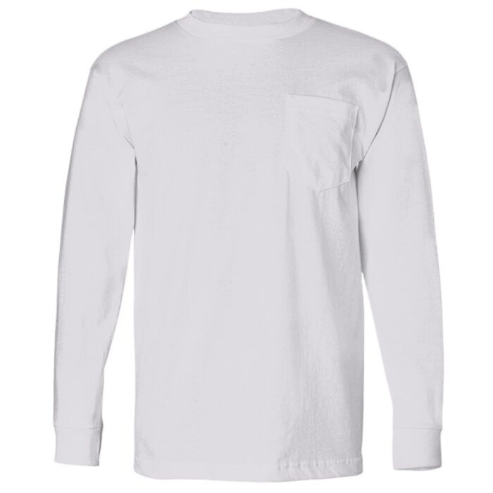 USA-Made Long Sleeve T-Shirt with a Pocket Thumbnail